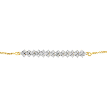 Diamond Slider Bracelet with 18 Round Brilliant Cut Diamonds in Gold Plated Sterling Silver
