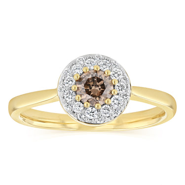 1/2 Carat Diamond Ring with Australian Diamond in 9ct Yellow Gold