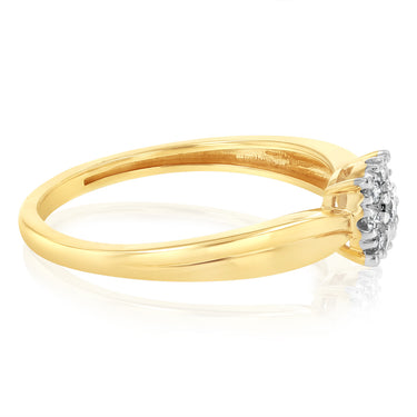 0.13 Carat Diamond Ring in 9ct Yellow Gold