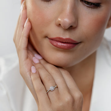 0.26 Carat Diamond Halo Ring in 9ct Yellow Gold