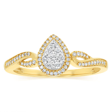 0.23 Carat Diamond Ring in 9ct Yellow Gold