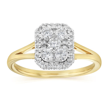 1/2 Carat Diamond Ring in 9ct Yellow Gold