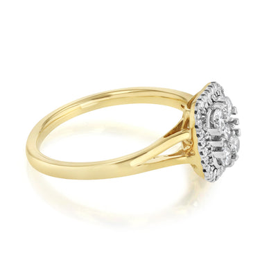 1/2 Carat Diamond Ring in 9ct Yellow Gold