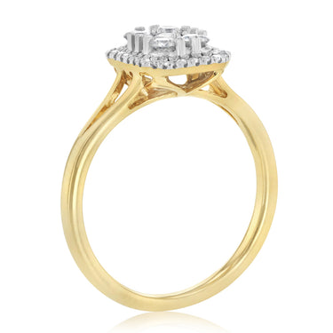 1/2 Carat Diamond Ring in 9ct Yellow Gold