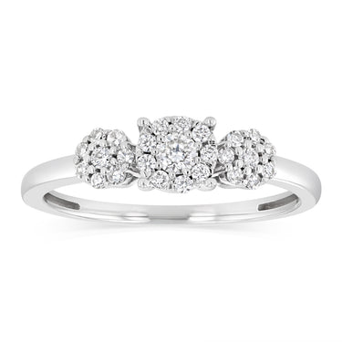 1/3 Carat Diamond Trilogy Ring in 9ct Yellow Gold