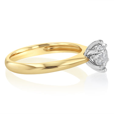 1 Carat Natural Diamond Solitaire Ring in 9ct Yellow Gold