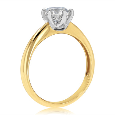 1 Carat Natural Diamond Solitaire Ring in 9ct Yellow Gold