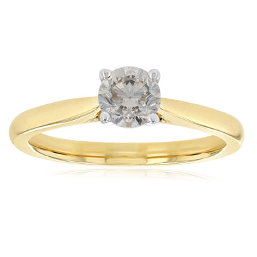1/2 Carat Australian Diamond Solitaire Ring in 9ct Yellow Gold