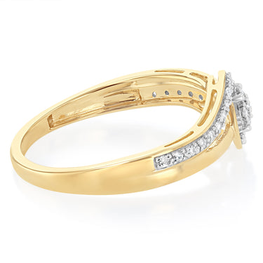 1/10 Carat Diamond Ring in 9ct Yellow Gold