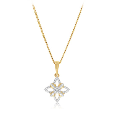Diamond Pendant in 9ct Yellow Gold