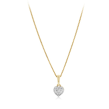 Diamond Heart Pendant in 9ct Yellow Gold