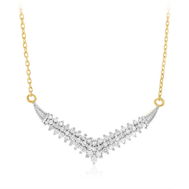 1/5 Carat Diamond Necklace in 9ct Yellow Gold on 43-48cm Adjustable Chain