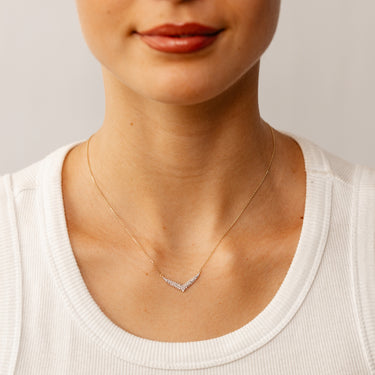 1/5 Carat Diamond Necklace in 9ct Yellow Gold on 43-48cm Adjustable Chain