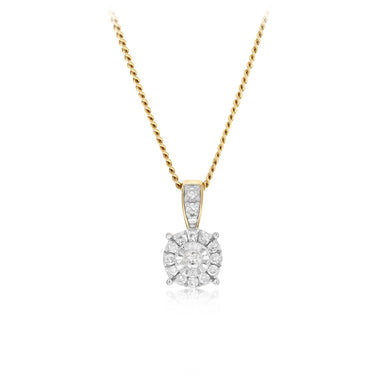 1/10 Carat Diamond Circle Pendant in 9ct Yellow Gold