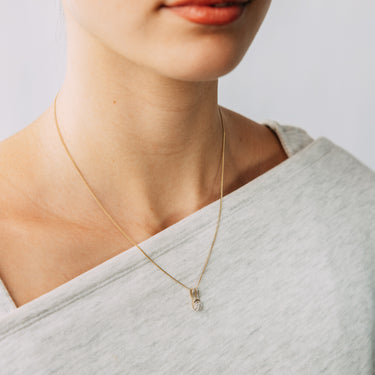Diamond Flower Pendant in 9ct Yellow Gold