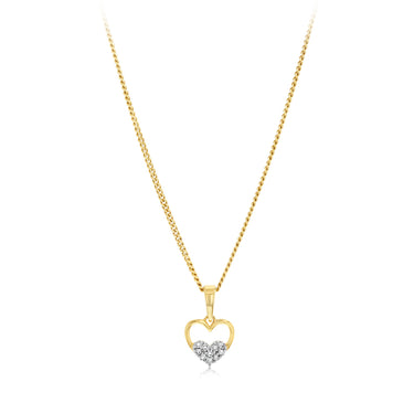 Diamond Heart Pendant in 9ct Yellow Gold