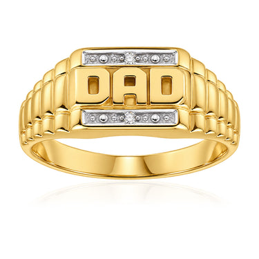 Diamond Dad Ring in 9ct Yellow Gold
