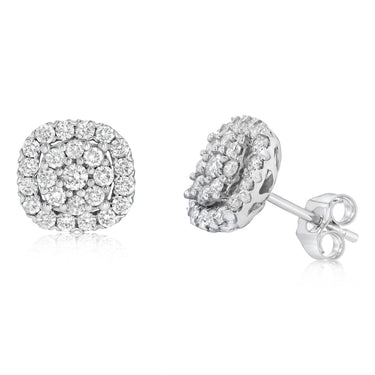 0.95 Carat Diamond Stud Earrings in 10ct White Gold