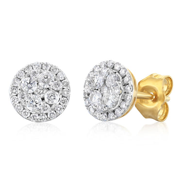 0.45 Carat Diamond Stud Earrings in 10ct Yellow Gold
