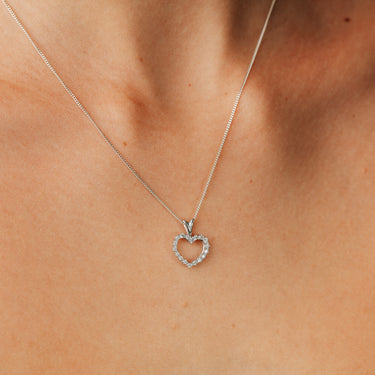 1/5 Carat Diamond Heart Pendant in 10ct White Gold