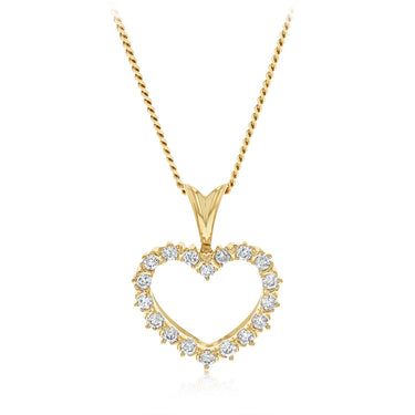 1/5 Carat Diamond Heart Pendant in 10ct Yellow Gold