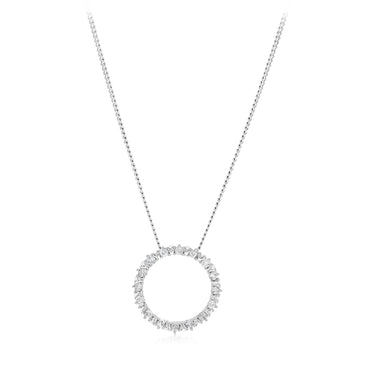 1/5 Carat Diamond Circle Pendant in 10ct White Gold