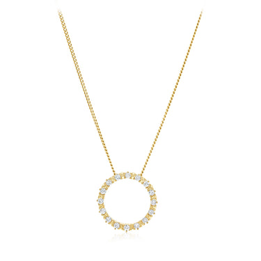 1/5 Carat Diamond Circle Pendant in 10ct Yellow Gold