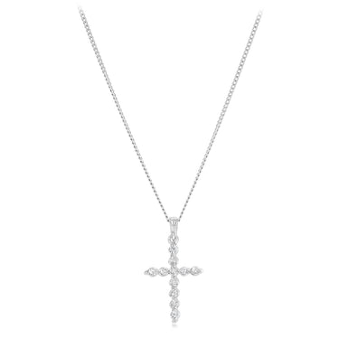 1/5 Carat Diamond Cross Pendant in 10ct White Gold