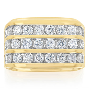 2.90 Carat Diamond Gents Ring in 10ct Yellow Gold
