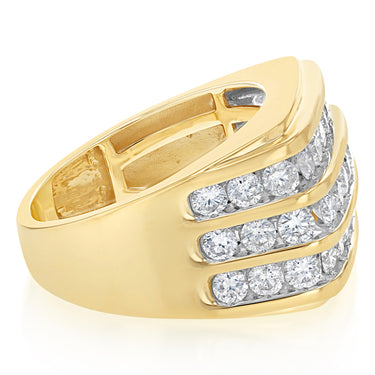 2.90 Carat Diamond Gents Ring in 10ct Yellow Gold