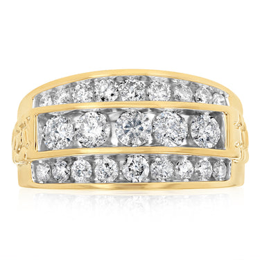 1.90 Carat Diamond Gents Ring in 10ct Yellow Gold