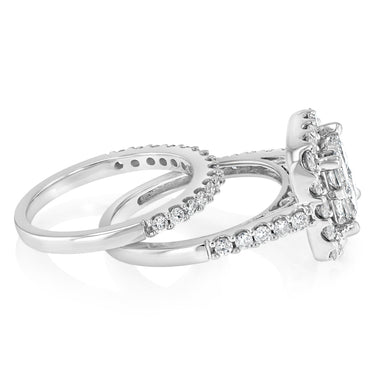 1.45 Carat Diamond Bridal 2-Ring in 10ct White Gold