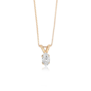 1/5 Carat Diamond Solitaire Pendant in 14ct Yellow Gold on 46cm Chain
