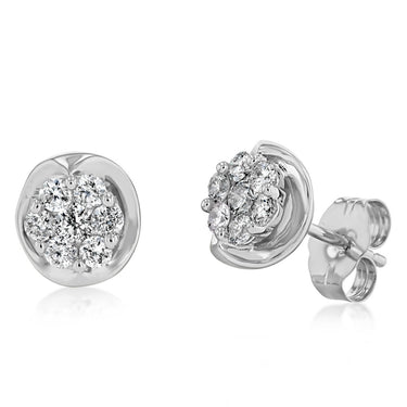 1/3 Carat Diamond Stud Earrings in 10ct White Gold