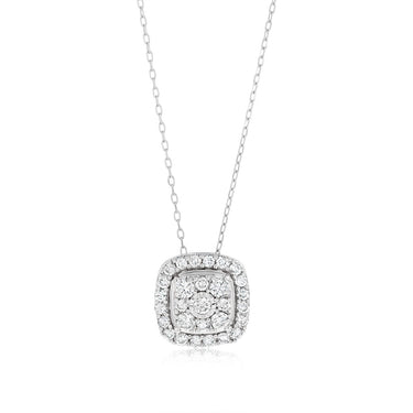0.95 Carat Diamond Pendant in 10ct White Gold