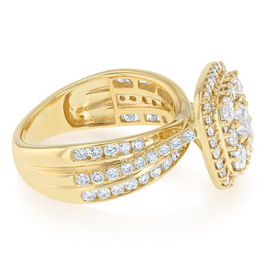 1.95 Carat Diamond Cluster Ring in 10ct Yellow Gold