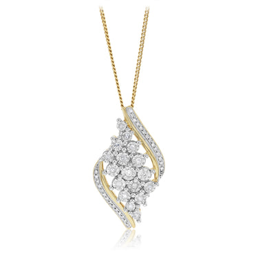 1/5 Carat Diamond Pendant in 9ct Yellow Gold