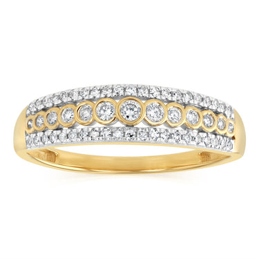 1/3 Carat Diamond Ring in 9ct Yellow Gold