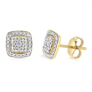 1/6 Carat Diamond Stud Earrings in 9ct Yellow Gold