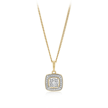 1/10 Carat Diamond Pendant in 9ct Yellow Gold