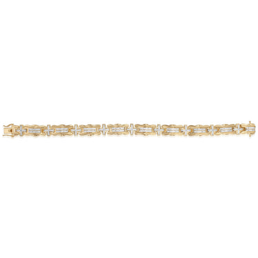 1/10 Carat Diamond Gents 22cm Bracelet in Gold Plated Silver
