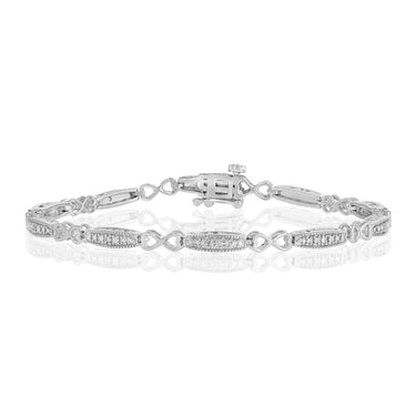 Diamond Infinite Love  Bracelet in Sterling Silver