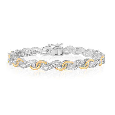 1/5 Carat Diamond Bracelet in Gold Plated Sterling Silver