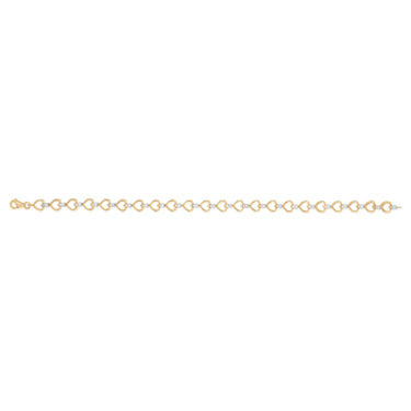 1/10 Carat Diamond Heart 18cm Bracelet in Gold Plated Sterling Silver