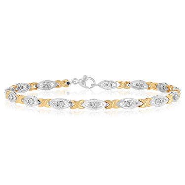 1/10 Carat Diamond 18.5cm Bracelet in Gold Plated Sterling Silver