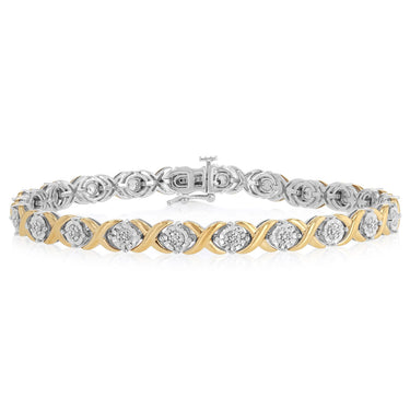1/6 Carat Diamond 19.5cm Bracelet in Gold Plated Sterling Silver