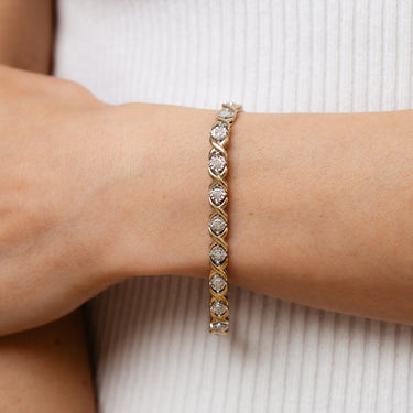 1/6 Carat Diamond 19.5cm Bracelet in Gold Plated Sterling Silver