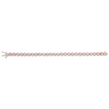 1/5 Carat Diamond Bracelet in Rose Gold Plated Sterling Silver
