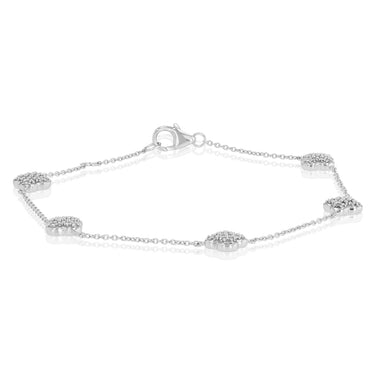 1/4 Carat Diamond Clover Bracelet in Stirling Plated