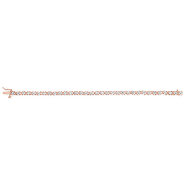 0.95 Carat Diamond Bracelet in Rose Gold Plated Stirling Silver